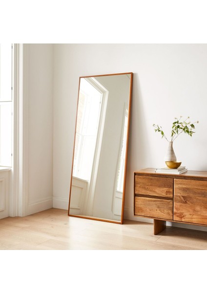180 x 80 cm Doğal Ağaç Çerçeveli Boy Aynası - 1