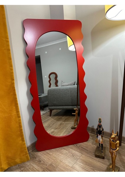 Eşsiz Dalgalı Ahşap Çerçeveli Boy Aynası - 180 x 70 cm fiyatları