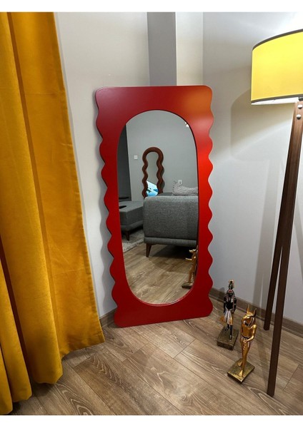 Eşsiz Dalgalı Ahşap Çerçeveli Boy Aynası - 180 x 70 cm fırsatları