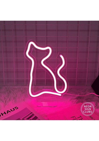 60 cm Kumandalı Neon LED Tasarım Duvar Dekor Aydınlatması - Özelleştirilebilir LED Tabela