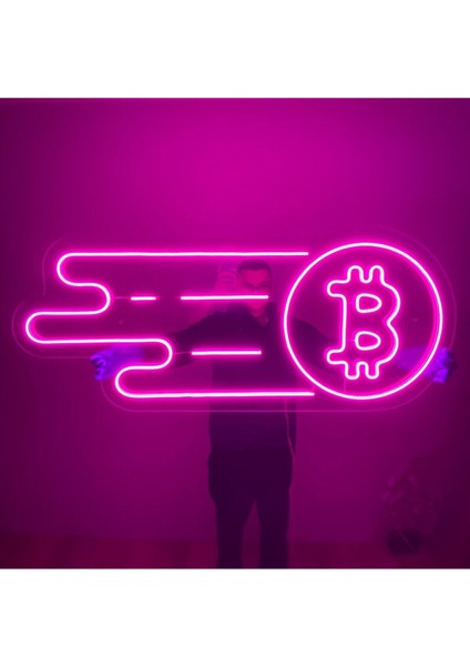60 cm Kumandalı Neon LED Tasarım Duvar Dekor Aydınlatması - Özelleştirilebilir LED Tabela