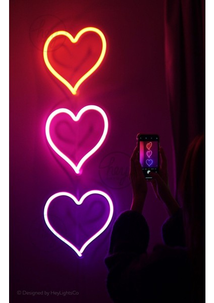 120 cm Kumandalı Neon LED Tasarım Duvar Dekor Aydınlatması - Özelleştirilebilir LED Tabela-11