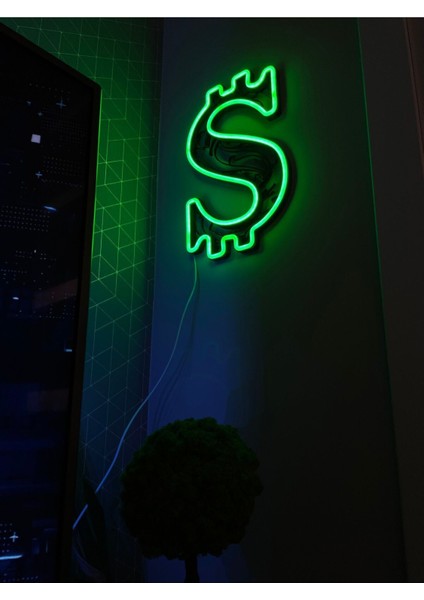 60 cm Kumandalı Neon LED Tasarım Duvar Dekor Aydınlatması - Özelleştirilebilir LED Tabela-91