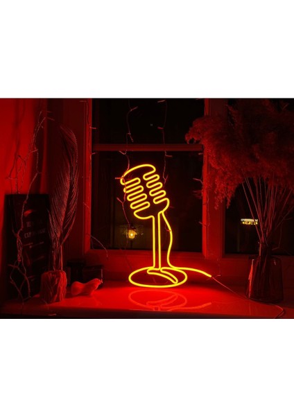 60 cm Kumandalı Neon LED Tasarım Duvar Dekor Aydınlatması - Özelleştirilebilir LED TABELA-126 modelleri