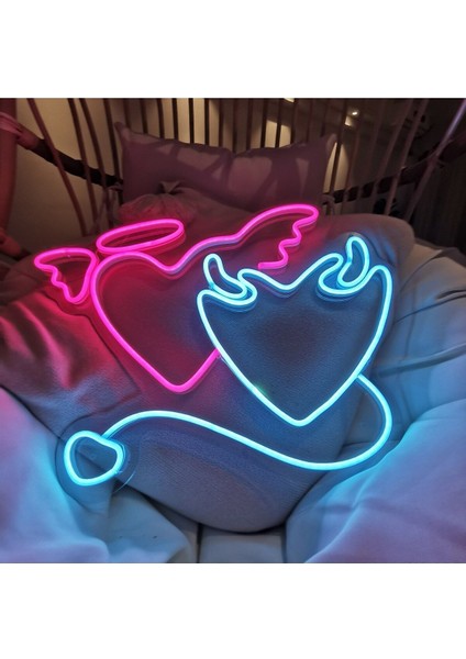 120 cm Kumandalı Neon LED Tasarım Duvar Dekor Aydınlatması - Özelleştirilebilir LED TABELA-135