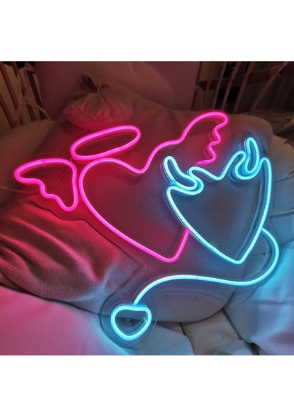120 cm Kumandalı Neon LED Tasarım Duvar Dekor Aydınlatması - Özelleştirilebilir LED TABELA-135
