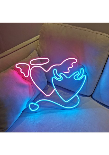 120 cm Kumandalı Neon LED Tasarım Duvar Dekor Aydınlatması - Özelleştirilebilir LED TABELA-135