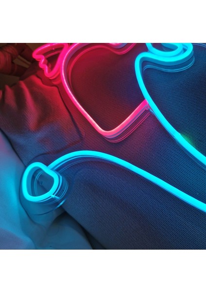 120 cm Kumandalı Neon LED Tasarım Duvar Dekor Aydınlatması - Özelleştirilebilir LED TABELA-135