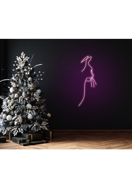 120 cm Kumandalı Neon LED Tasarım Duvar Dekor Aydınlatması - Özelleştirilebilir LED TABELA-173