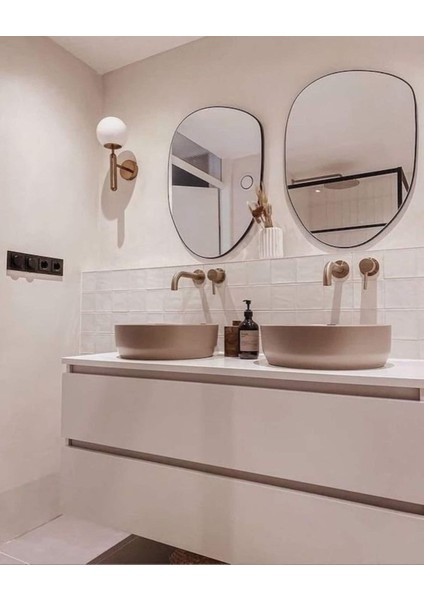 130 cm Asimetrik Duvar Dekorasyon Aynası - Konsol Üstü Salon Dekorasyon Aynası (Tek Fiyatıdır)-58 fiyatları