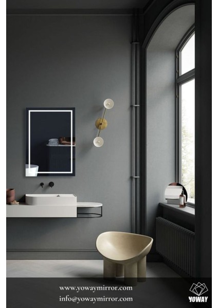 80 cm Ledli Banyo Aynası-Konsol Makyaj Aynası