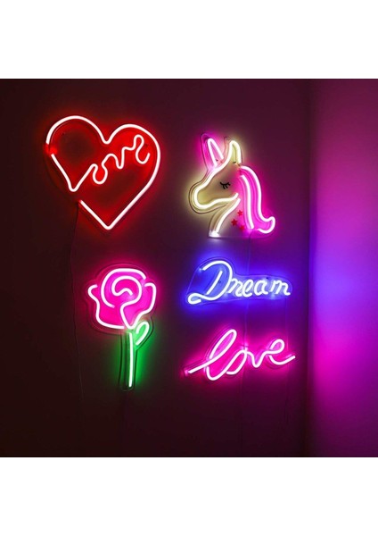 120 cm Kumandalı Neon LED Tasarım Duvar Dekor Aydınlatması - Özelleştirilebilir LED Tabela-56 fiyatları