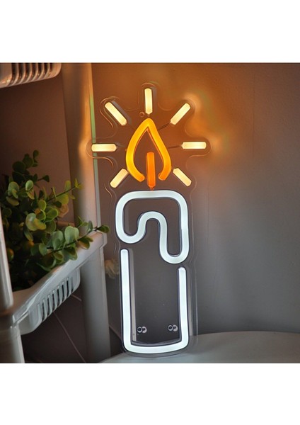 60 cm Kumandalı Neon LED Tasarım Duvar Dekor Aydınlatması - Özelleştirilebilir LED Tabela-58