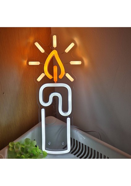 60 cm Kumandalı Neon LED Tasarım Duvar Dekor Aydınlatması - Özelleştirilebilir LED Tabela-58
