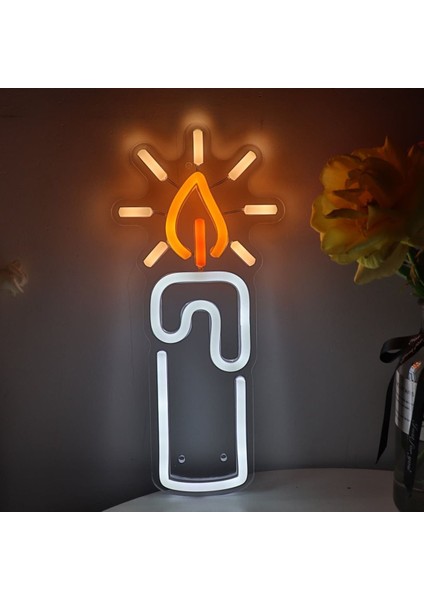 60 cm Kumandalı Neon LED Tasarım Duvar Dekor Aydınlatması - Özelleştirilebilir LED Tabela-58