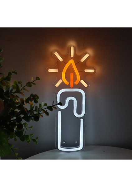 60 cm Kumandalı Neon LED Tasarım Duvar Dekor Aydınlatması - Özelleştirilebilir LED Tabela-58