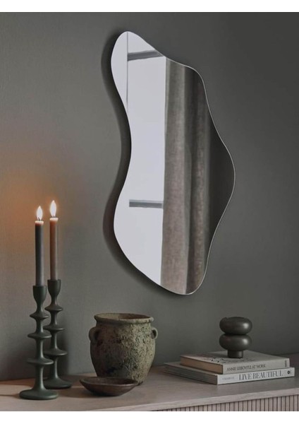 180 cm Asimetrik Duvar Dekorasyon Aynası - Konsol Üstü Salon Dekorasyon AYNASI-712
