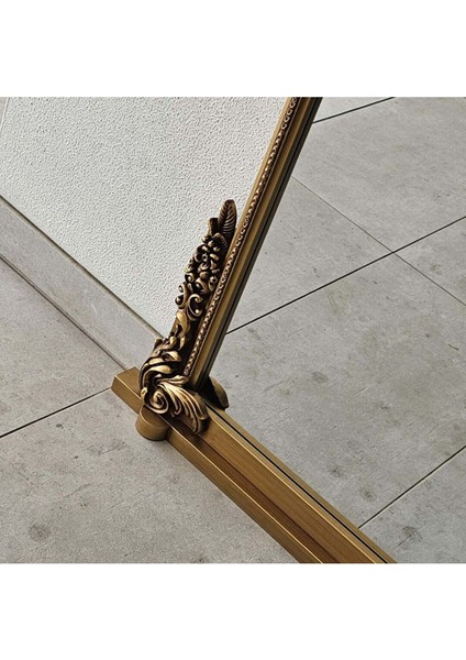 200 x 120 cm Ahşap Oyma 3 Boyutlu Boy Aynası - Özel Ahşap Üretim Dev Boy Aynası - Gold modelleri