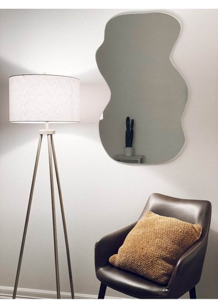 80 cm Asimetrik Duvar Dekorasyon Aynası - Konsol Üstü Salon Dekorasyon AYNASI-461