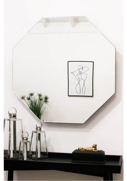 80 cm Asimetrik Duvar Dekorasyon Aynası - Konsol Üstü Salon Dekorasyon AYNASI-863