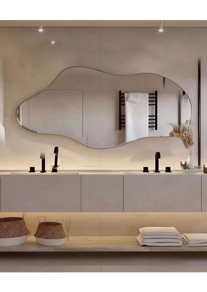 150 cm Asimetrik Duvar Dekorasyon Aynası - Konsol Üstü Salon Dekorasyon Aynası-6 fiyatları