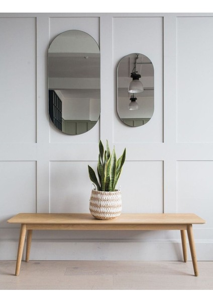 120 cm Oval Duvar Dekorasyon Aynası - Konsol Üstü Salon Dekorasyon AYNASI-990