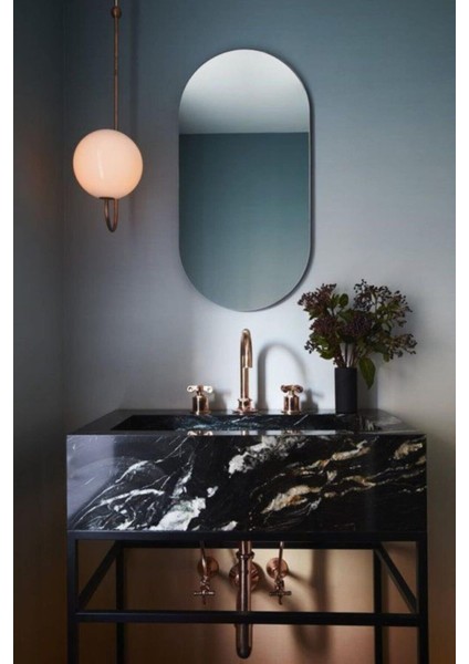 120 cm Oval Duvar Dekorasyon Aynası - Konsol Üstü Salon Dekorasyon AYNASI-990 modelleri