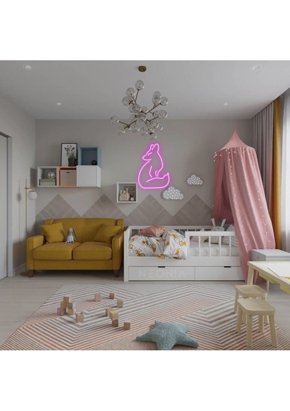 90 cm Kumandalı Neon LED Tasarım Duvar Dekor Aydınlatması - Özelleştirilebilir LED Tabela