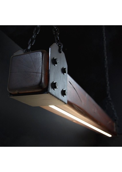 100 cm Modern Tasarımlı Dekoratif Aydınlatma Avizesi -Doğal Masif Ahşap Iç Mekan Aydınlatması