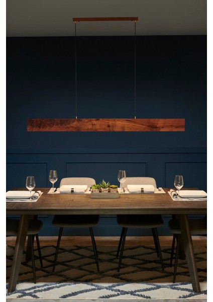 120 cm Modern Tasarımlı Dekoratif Aydınlatma Avizesi -Doğal Masif Ahşap Iç Mekan Aydınlatması