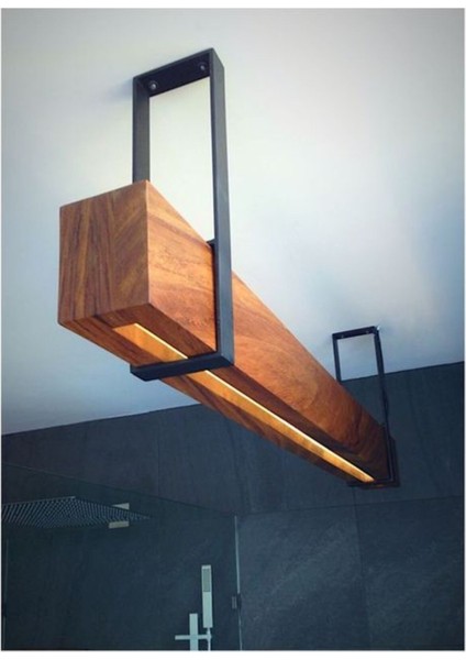 180 cm Modern Tasarımlı Dekoratif Aydınlatma Avizesi -Doğal Masif Ahşap Iç Mekan Aydınlatması modelleri