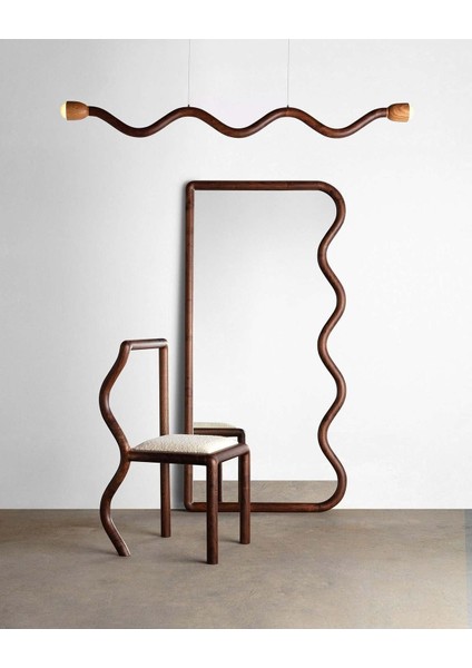 190 cm Dekoratif Duvar Boy Aynası-Doğal Ahşap Masif ÇERÇEVELI(ÖZELLEŞTIRILEBILIR)-387