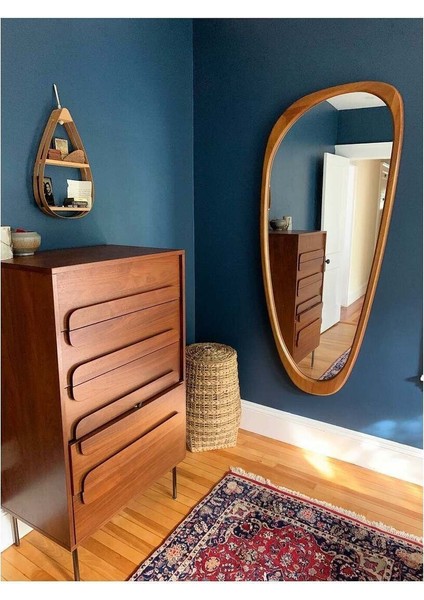 180 cm Asimetrik Dekoratif Duvar Boy Aynası-Doğal Ahşap Masif ÇERÇEVELI(ÖZELLEŞTIRILEBILIR)-135 fırsatları