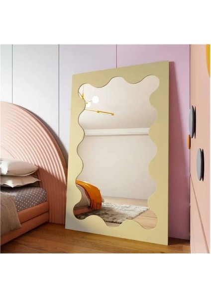 80 cm Dalga Desenli Dekoratif Duvar Boy Aynası fırsatları