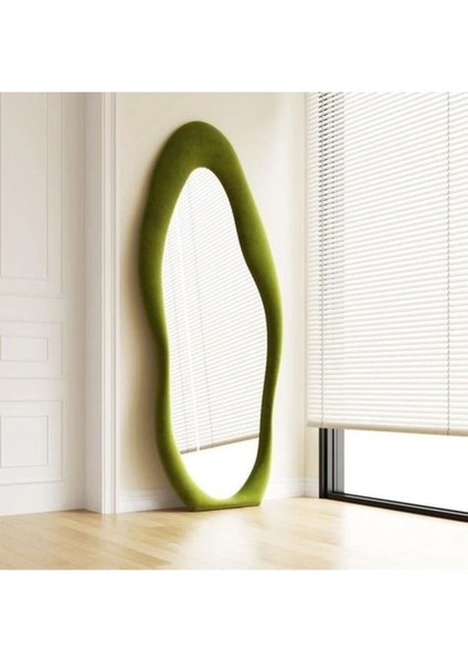 150 cm Kadife Kumaş Çerçeveli Dekoratif Duvar Boy Aynası - Konsol Üstü Salon Aynası fiyatları