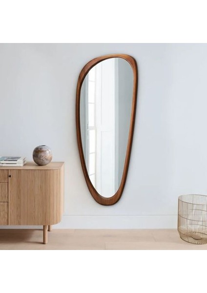 180 cm Asimetrik Dekoratif Duvar Boy Aynası-Doğal Ahşap Masif Çerçeveli(Özelleştirilebilir)-14 indirimleri