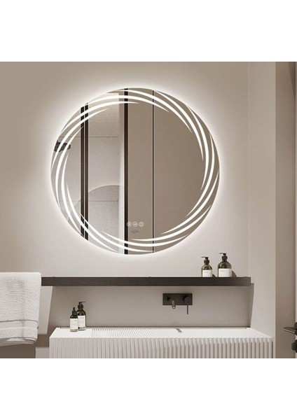 80 cm Ledli Banyo Aynası-Konsol Makyaj Aynası