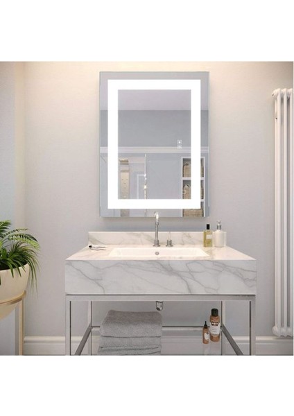 80 cm Ledli Banyo Aynası-Konsol Makyaj Aynası