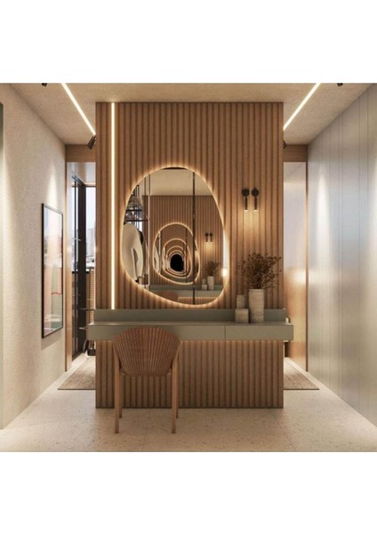 80 cm Ledli Banyo Aynası-Konsol Makyaj Aynası