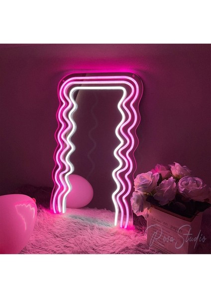 150 cm Ledli Desenli Dekoratif Duvar Boy Aynası