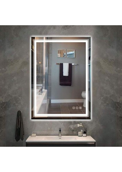 80 cm Ledli Banyo Aynası-Konsol Makyaj Aynası