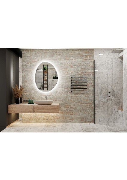 80 cm Ledli Banyo Aynası-Konsol Makyaj Aynası