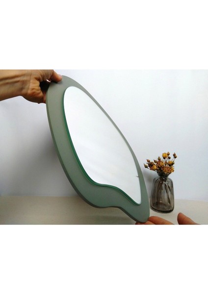 Asimetrik Kıvrımlı Masaüstü Makyaj Aynası - Tatlı Duvar Dekor Aynası - 4 (Renk MEVCUT)-45 x 36 cm fiyatları