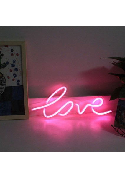60 cm Kumandalı Neon LED Tasarım Duvar Dekor Aydınlatması - Özelleştirilebilir LED Tabela-74