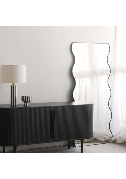 190 cm Dalgalı Duvar Boy Aynası - Konsol Üstü Salon Dekorasyon Aynası-48