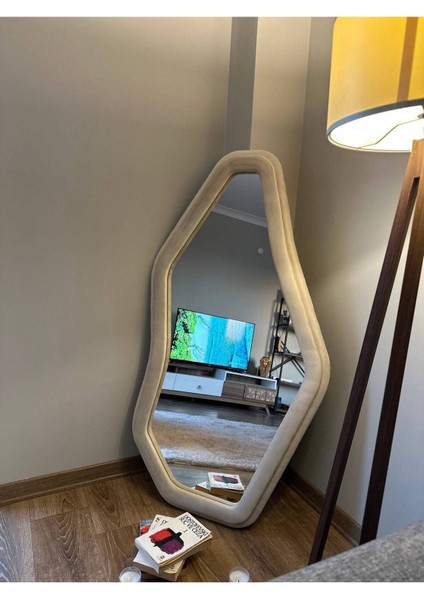 Geometrik Kumaş Çerçeveli Dekoratif Boy Aynası - Çift Katlı - 180 x 90 cm fiyatları