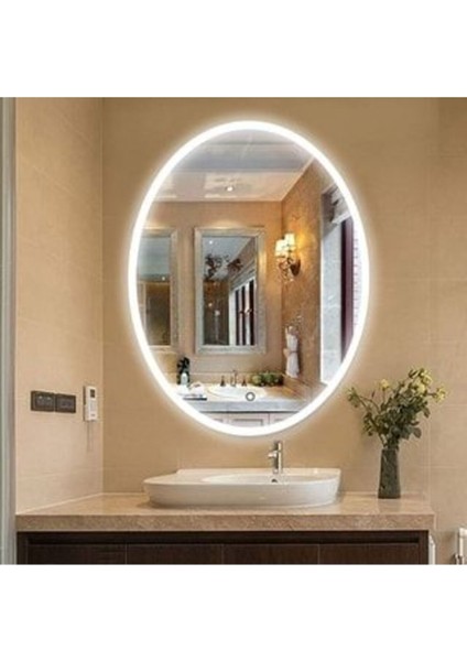 80 cm Ledli Banyo Aynası-Konsol Makyaj Aynası