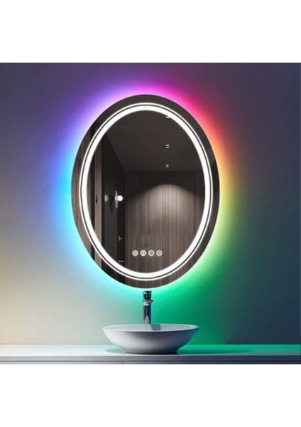 80 cm Ledli Banyo Aynası-Konsol Makyaj Aynası