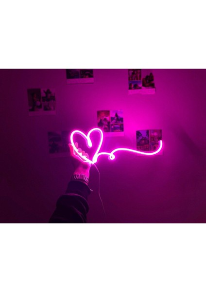 90 cm Kumandalı Neon LED Tasarım Duvar Dekor Aydınlatması - Özelleştirilebilir LED TABELA-111