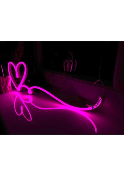 90 cm Kumandalı Neon LED Tasarım Duvar Dekor Aydınlatması - Özelleştirilebilir LED TABELA-111